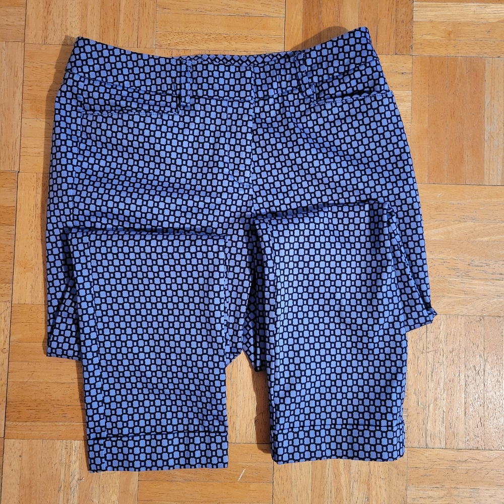 New York & Co 7th Avenue Suiting Collection Blue/Black Capris sz0 NWOT